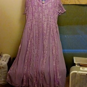 Women's size 16W pastel purple lace special occasion dress